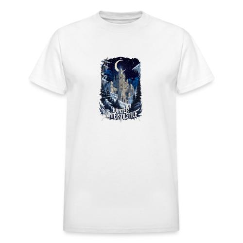 Celestial Winter Temple T-Shirt - Heavyweight Unisex T-Shirt by Gildan