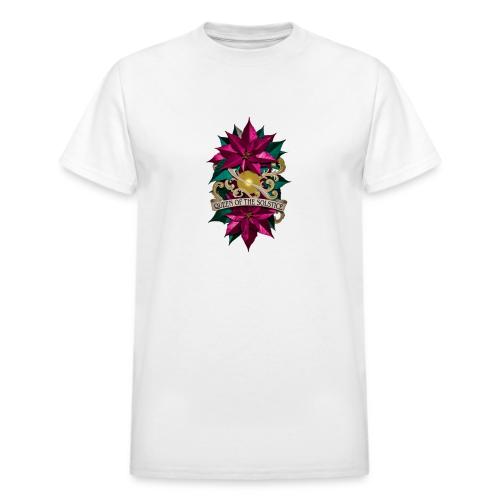Queen of the Solstice Poinsettia T-Shirt - Heavyweight Unisex T-Shirt by Gildan