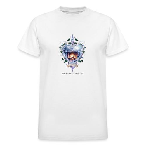 Imbolc Candle Veil T-Shirt | Veiled Rebirth - Heavyweight Unisex T-Shirt by Gildan