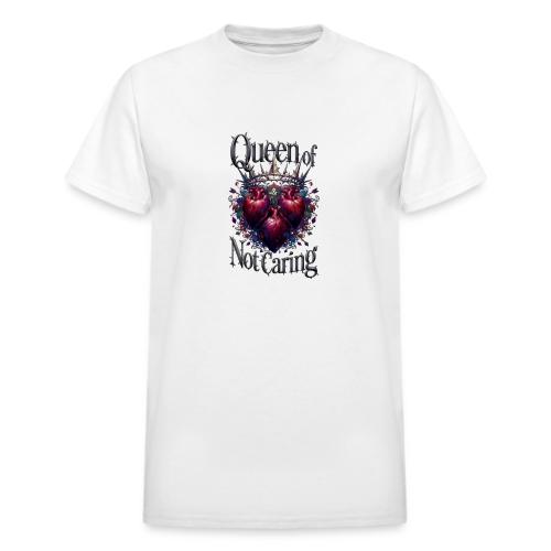 Queen of Not Caring T-Shirt - Heavyweight Unisex T-Shirt by Gildan