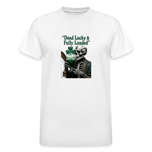 Lucky Skeleton Stout T-Shirt - Heavyweight Unisex T-Shirt by Gildan