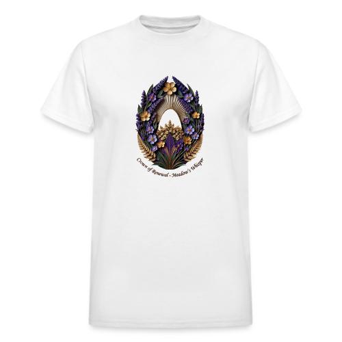 Easter Meadow Crown Renewal T Shirt, Spring Gift - Heavyweight Unisex T-Shirt by Gildan