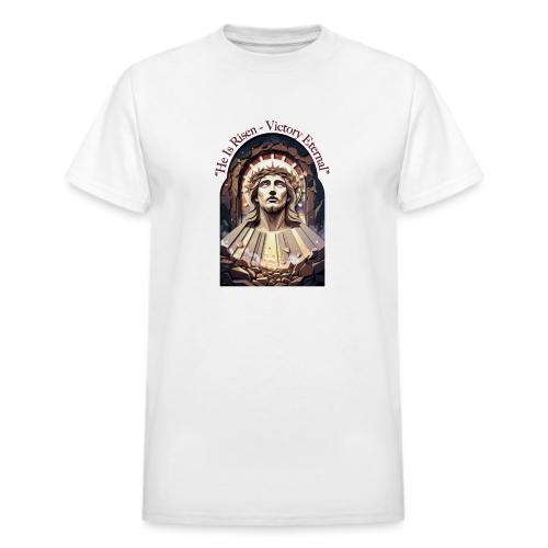 Easter He Is Risen Face of Christ T Shirt, Gift - Heavyweight Unisex T-Shirt by Gildan
