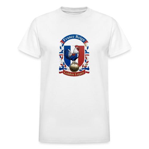 France Rooster Reign T-Shirt, Tricolore Pride Gift - Heavyweight Unisex T-Shirt by Gildan