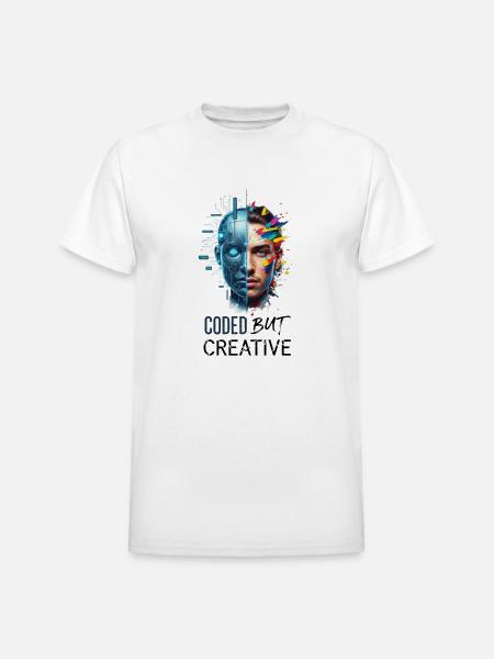 Coded but Creative - Heavyweight Unisex T-Shirt by Gildan - white