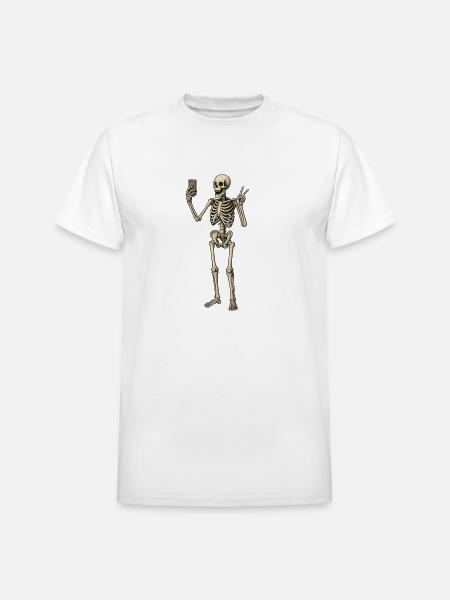 selfie - Heavyweight Unisex T-Shirt by Gildan - white