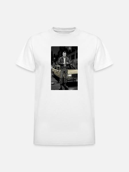 Noir Punk Taxi Driver - Heavyweight Unisex T-Shirt by Gildan - white