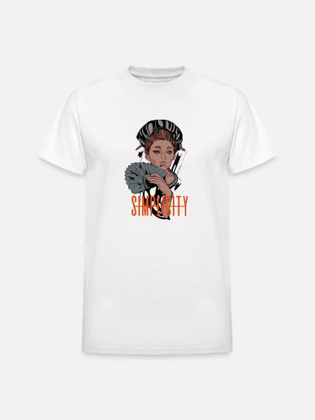 "Simplicity" - Heavyweight Unisex T-Shirt by Gildan - white