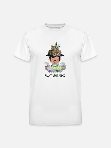 Plant Whisperer - Heavyweight Unisex T-Shirt by Gildan - white