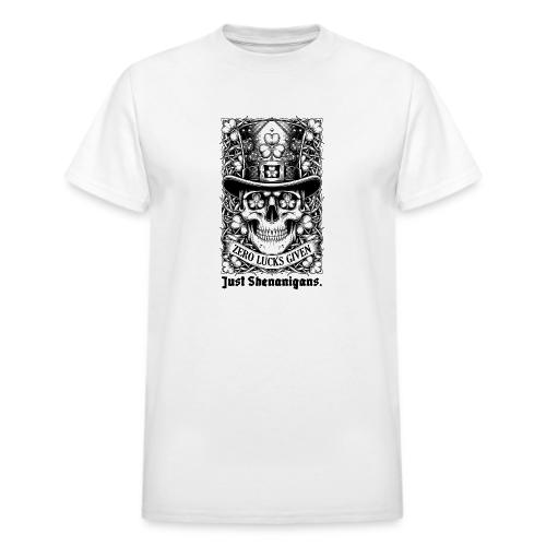 Salty Shamrock Skull T-Shirt - Heavyweight Unisex T-Shirt by Gildan