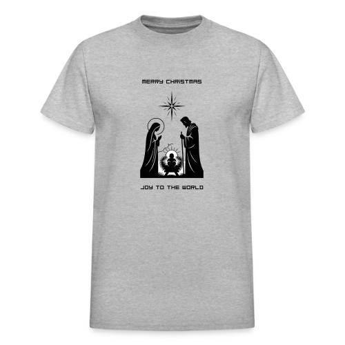 Joy to the World T-Shirt | Minimalist Nativity - Heavyweight Unisex T-Shirt by Gildan