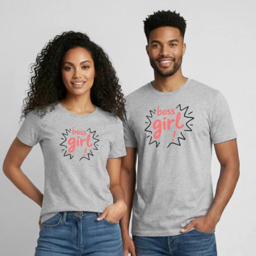 Boss Girl Bold Feminist Statement - Heavyweight Unisex T-Shirt by Gildan
