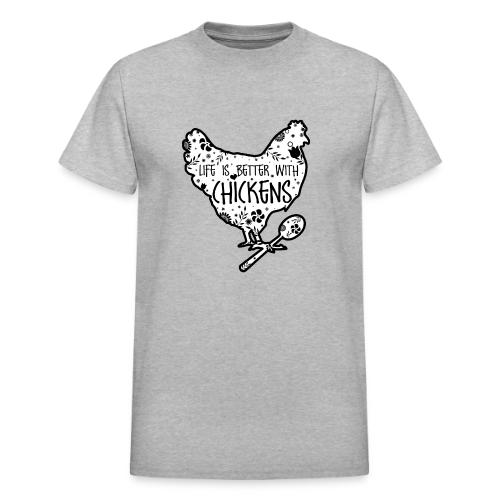 Life is Better with Chickens! - Heavyweight Unisex T-Shirt by Gildan