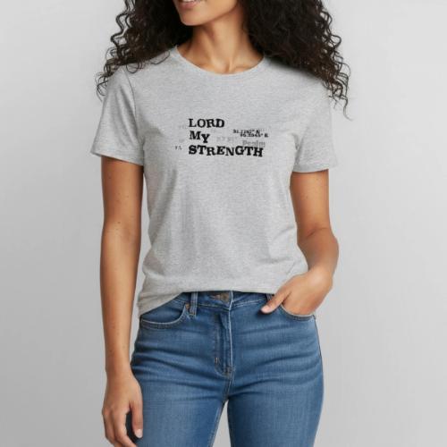 Psalm 28:7 - The Lord is My strength Eng/Hebrew - Heavyweight Unisex T-Shirt by Gildan