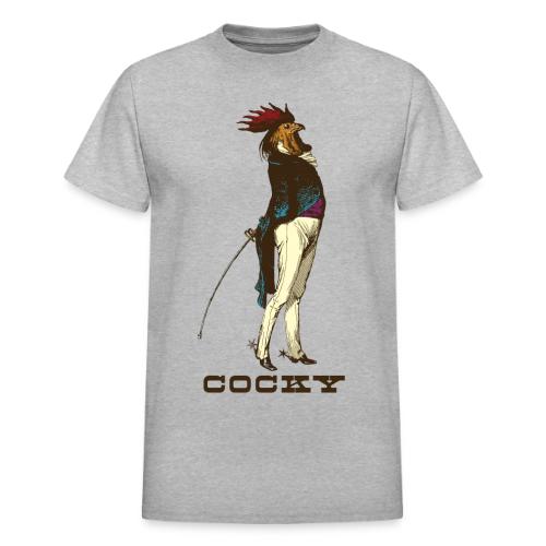 Cocky the Vintage Rooster Chicken - color - Heavyweight Unisex T-Shirt by Gildan