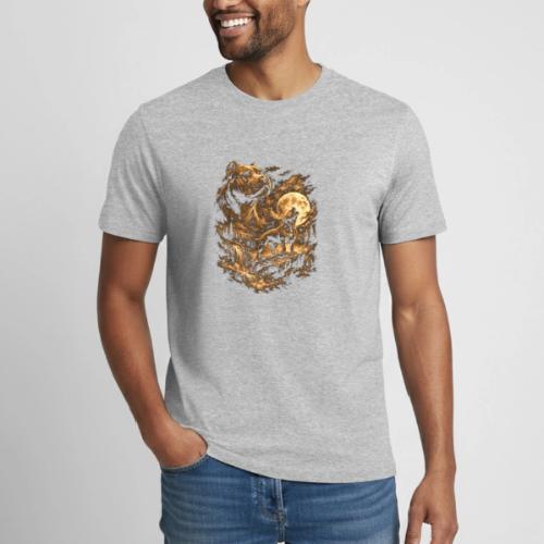 Pit Bull Howling Moon Fantasy Forest Tee - Heavyweight Unisex T-Shirt by Gildan