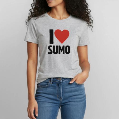 I Love Sumo – Bold Minimalist Sumo Wrestling Fan - Heavyweight Unisex T-Shirt by Gildan