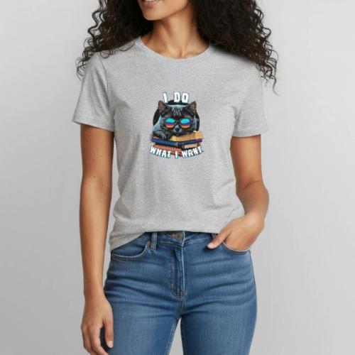 I Do What I Want Cat - Heavyweight Unisex T-Shirt by Gildan