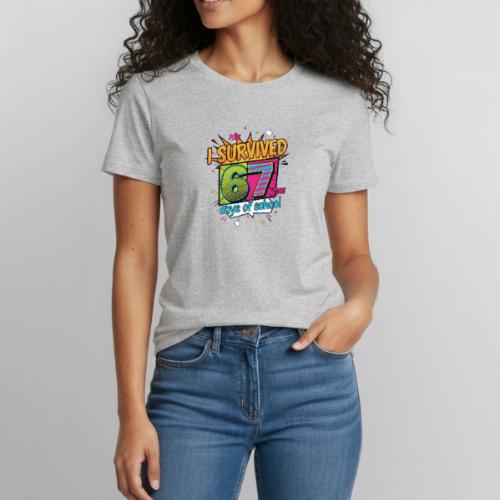 I Survived 67 Days of School T-Shirt – Funny Teach - Heavyweight Unisex T-Shirt by Gildan