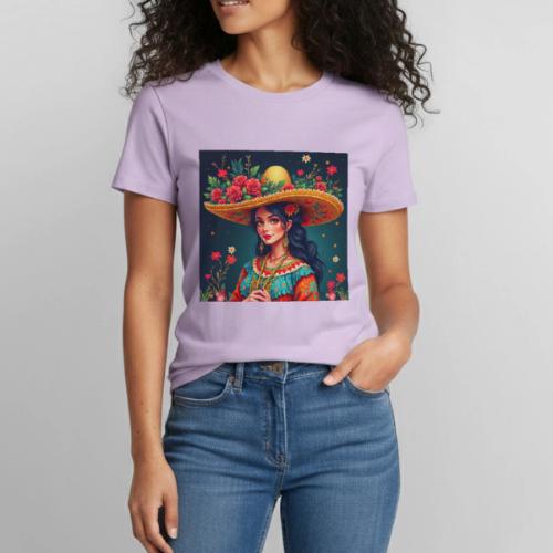 Mexican Design, Regional Mexican Charro Woman - Heavyweight Unisex T-Shirt by Gildan