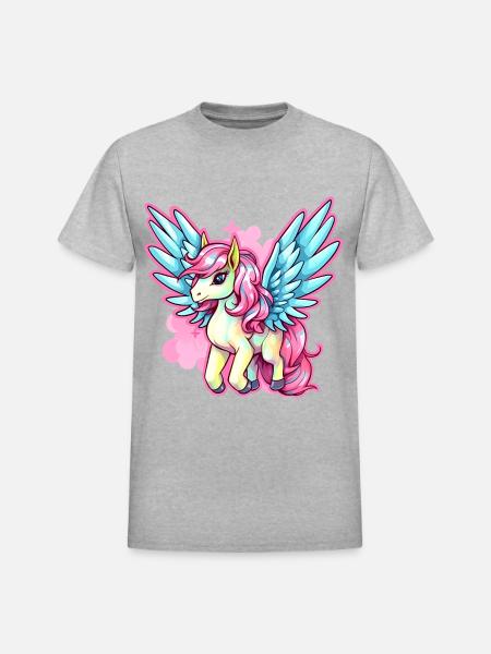 Pegasus - Heavyweight Unisex T-Shirt by Gildan - heather gray