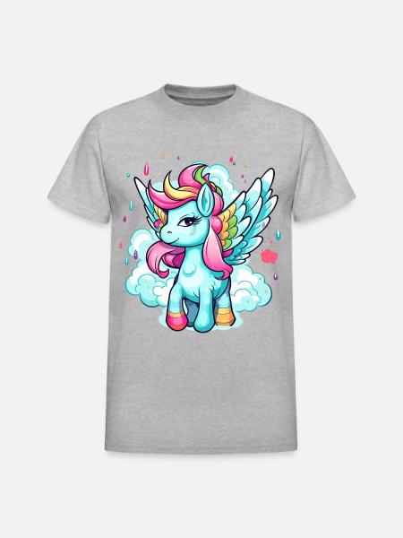 Pegasus - Heavyweight Unisex T-Shirt by Gildan - heather gray