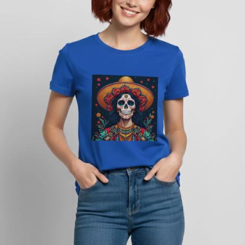 Charra Skull Art | Traditional Mexican Design - Heavyweight Unisex T-Shirt by Gildan