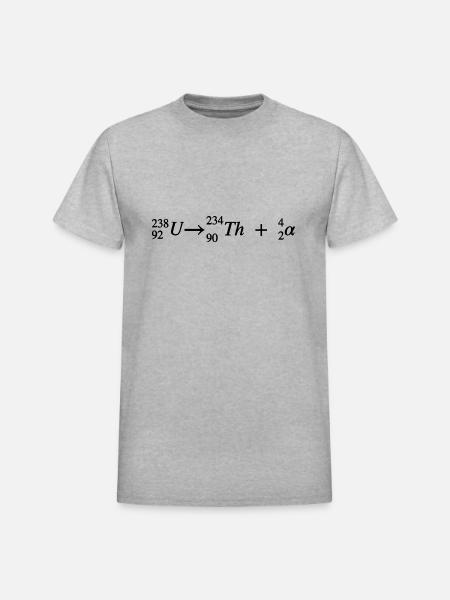 Uranium Radioactive Alpha Decay - Heavyweight Unisex T-Shirt by Gildan - heather gray