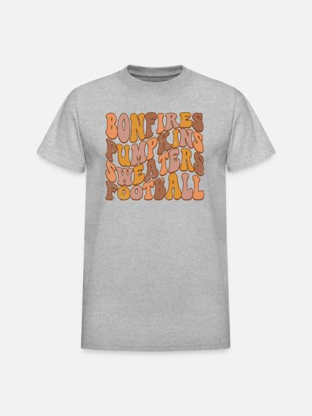 Bonfires pumpkins - Heavyweight Unisex T-Shirt by Gildan - heather gray