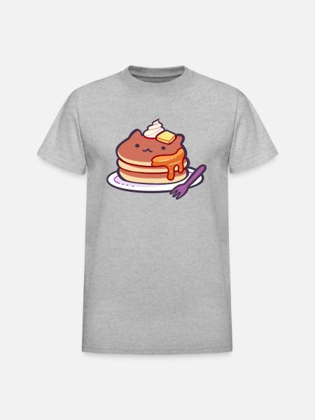 Cat Pancakes - Heavyweight Unisex T-Shirt by Gildan - heather gray