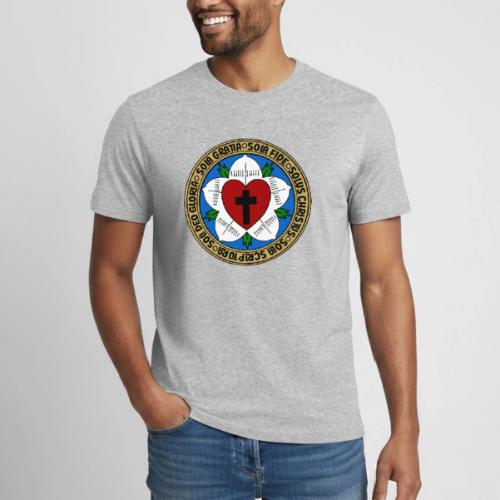 Luther Rose Five Solas Shirt–Christian Reformation - Heavyweight Unisex T-Shirt by Gildan