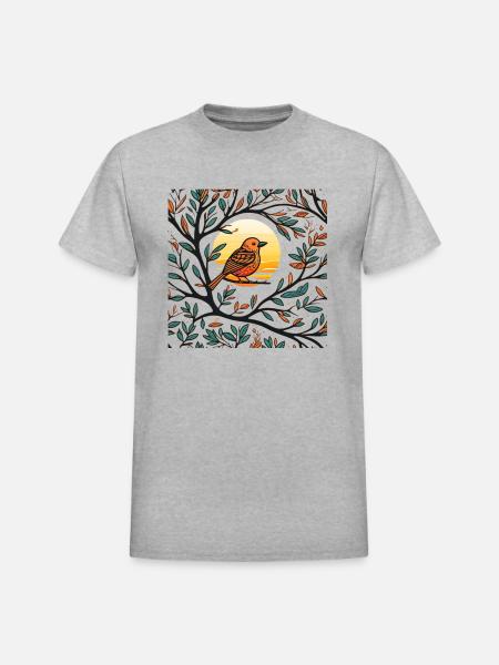 Sunset Serenade - Heavyweight Unisex T-Shirt by Gildan - heather gray