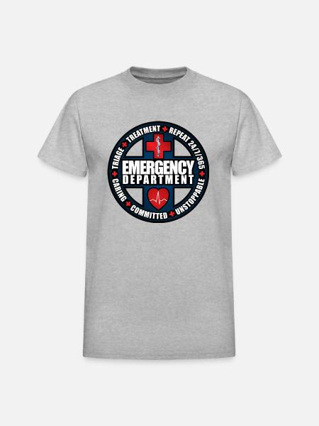 Emergency Department Unstoppable - Heavyweight Unisex T-Shirt by Gildan - heather gray