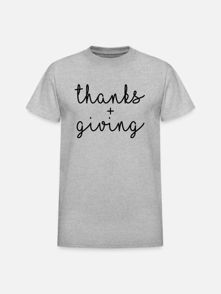 Thanks Giving - Heavyweight Unisex T-Shirt by Gildan - heather gray