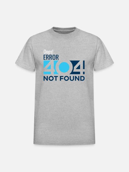 Oops! Error 404 - Heavyweight Unisex T-Shirt by Gildan - heather gray