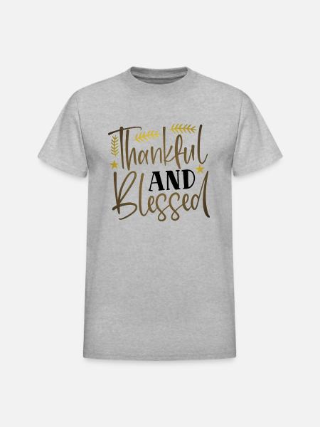 thankful - Heavyweight Unisex T-Shirt by Gildan - heather gray
