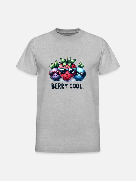 Funny Berry Cool - Heavyweight Unisex T-Shirt by Gildan - heather gray