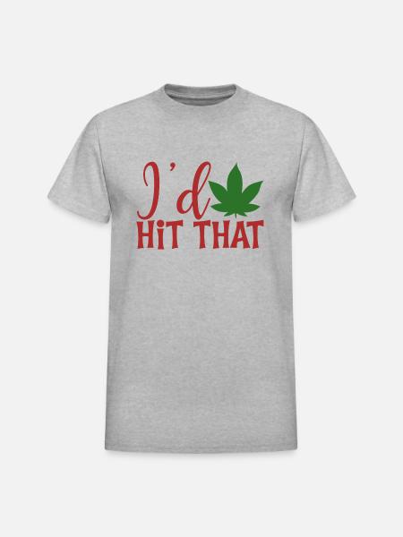 I d Hit That - Heavyweight Unisex T-Shirt by Gildan - heather gray