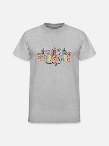 Emergency Nurse - Heavyweight Unisex T-Shirt by Gildan - heather gray