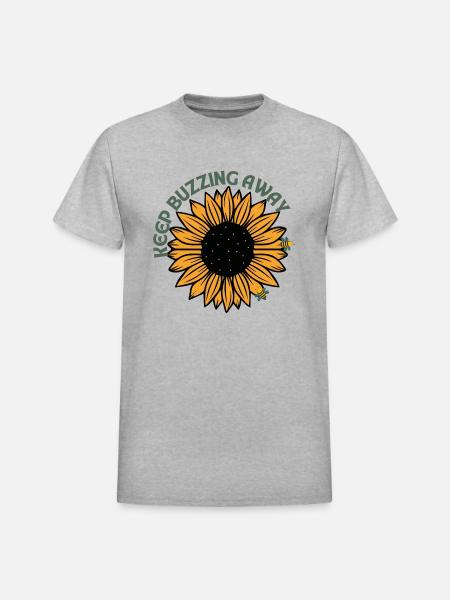 Keep Buzzing Away - Heavyweight Unisex T-Shirt by Gildan - heather gray