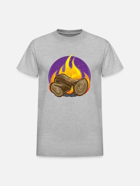 Bonfire - Heavyweight Unisex T-Shirt by Gildan - heather gray