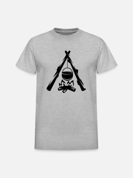 Bonfire - Heavyweight Unisex T-Shirt by Gildan - heather gray