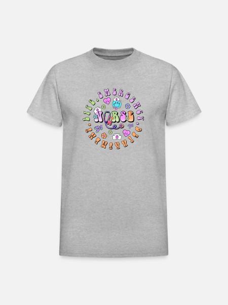 Emergency Nurse circle - Heavyweight Unisex T-Shirt by Gildan - heather gray