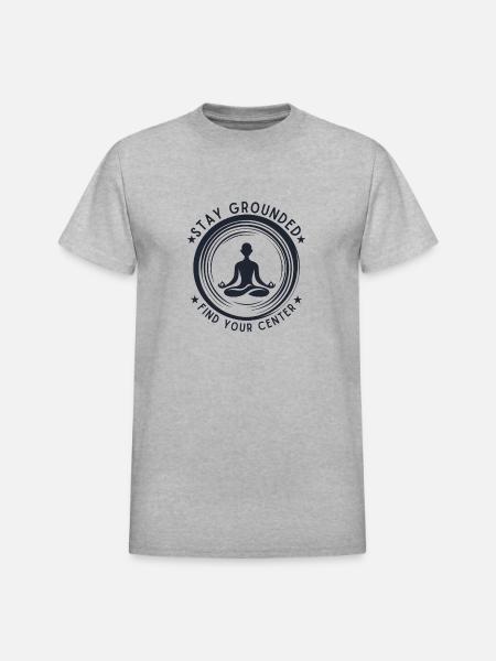 Meditative Silhouette - Heavyweight Unisex T-Shirt by Gildan - heather gray