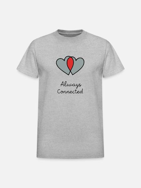 Always Connected - Heavyweight Unisex T-Shirt by Gildan - heather gray