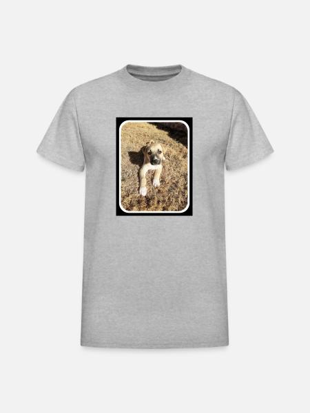 Puppy Curtness overload - Heavyweight Unisex T-Shirt by Gildan - heather gray