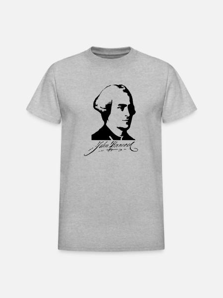 John Hancock - Heavyweight Unisex T-Shirt by Gildan - heather gray