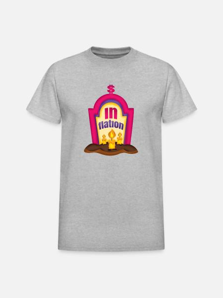 Halloween Inflation Grave - Heavyweight Unisex T-Shirt by Gildan - heather gray