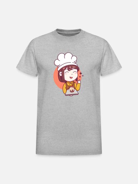 CUTE GIRL - Heavyweight Unisex T-Shirt by Gildan - heather gray