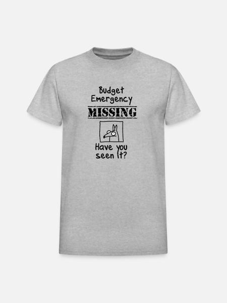 Budget Emergency - Heavyweight Unisex T-Shirt by Gildan - heather gray
